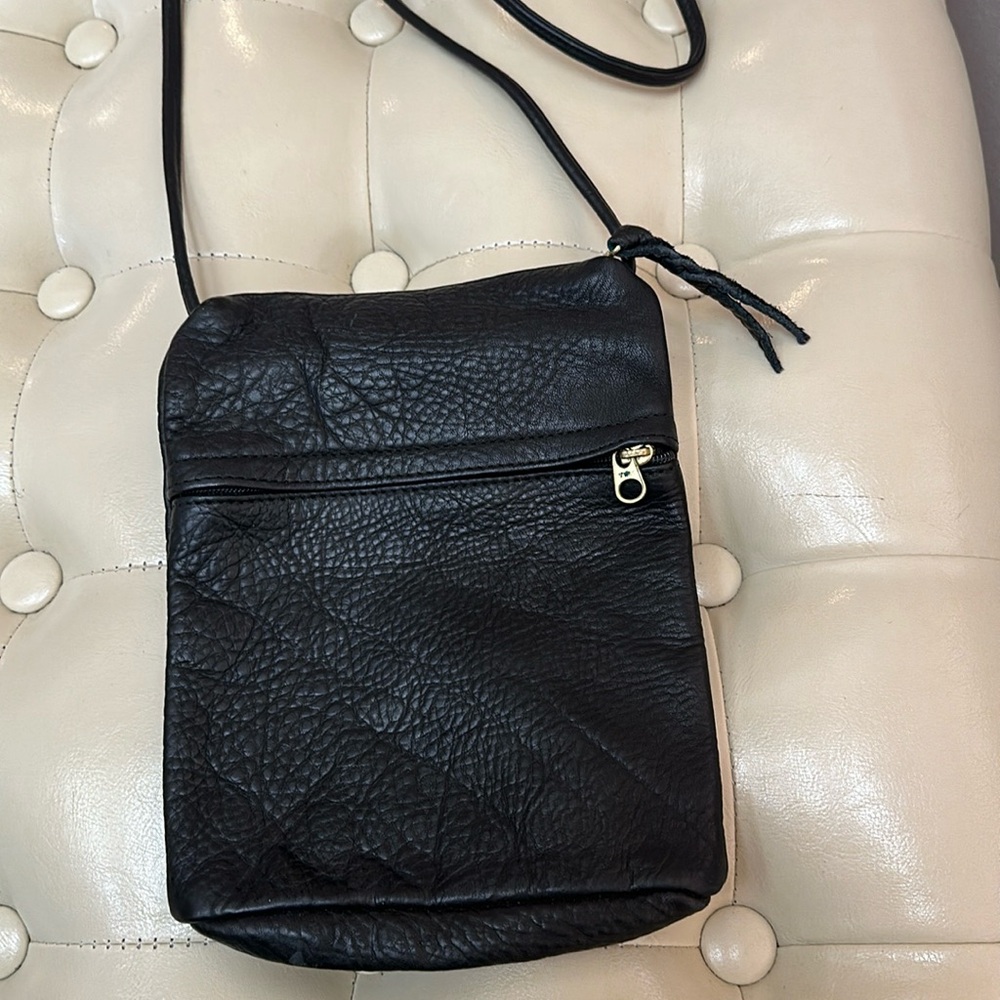 Genuine leather crossbody travel bag